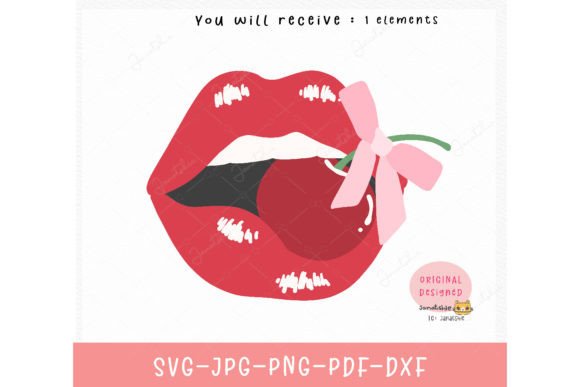 Coquette Red Lips Pink Ribbon Bow SVG Review