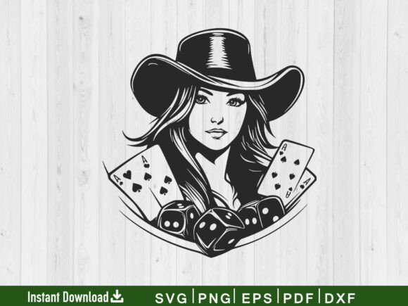 Cowgirl Playing Cards and Dice SVG File Review