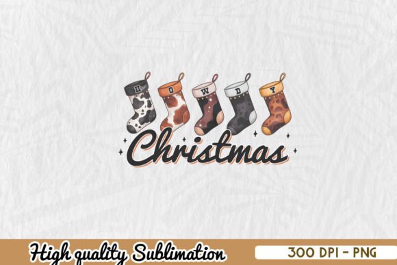 Howdy Christmas Cowboy Cute Socks PNG