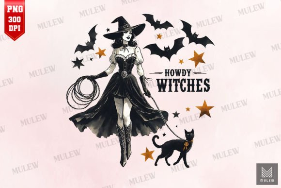 Howdy Witches Western Halloween PNG