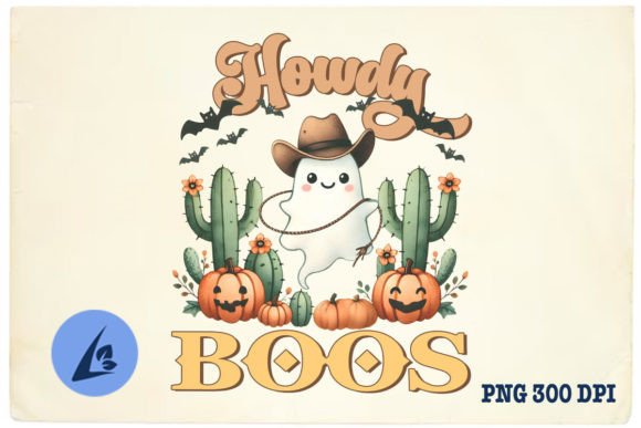 Western Halloween Howdy Boos PNG