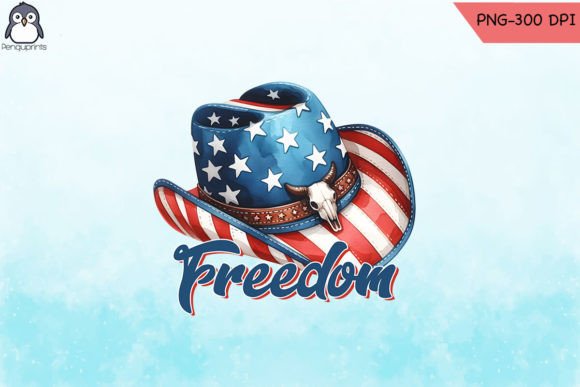Western Patriotic Freedom Cowboy Hat PNG