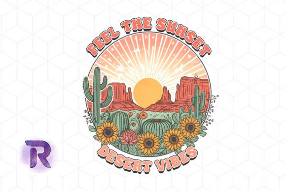 Western Sunset Cowgirl Pocket Set PNG